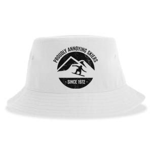 Snowboarding Proudly Annoying Skiers Sustainable Bucket Hat