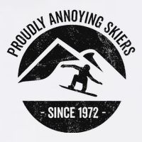 Snowboarding Proudly Annoying Skiers Button