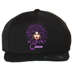 Scorpio Purple Afro Queen Black Zodiac Birthday Gift Wool Snapback Cap