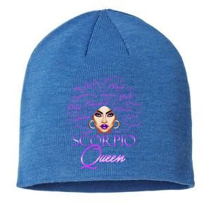 Scorpio Purple Afro Queen Black Zodiac Birthday Gift Sustainable Beanie