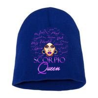 Scorpio Purple Afro Queen Black Zodiac Birthday Gift Short Acrylic Beanie