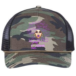 Scorpio Purple Afro Queen Black Zodiac Birthday Gift Retro Rope Trucker Hat Cap