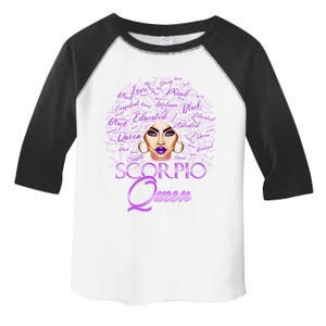 Scorpio Purple Afro Queen Black Zodiac Birthday Gift Toddler Fine Jersey T-Shirt