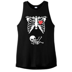 Skeleton Pregnancy Announcement XRay Halloween Costume Ladies PosiCharge Tri-Blend Wicking Tank