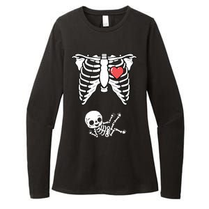 Skeleton Pregnancy Announcement XRay Halloween Costume Womens CVC Long Sleeve Shirt