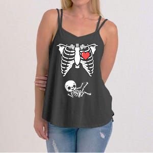 Skeleton Pregnancy Announcement XRay Halloween Costume Women's Strappy Tank