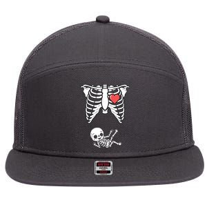 Skeleton Pregnancy Announcement XRay Halloween Costume 7 Panel Mesh Trucker Snapback Hat