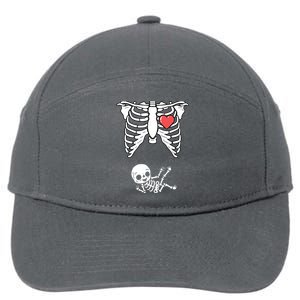 Skeleton Pregnancy Announcement XRay Halloween Costume 7-Panel Snapback Hat