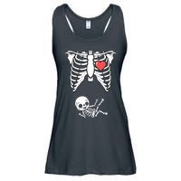 Skeleton Pregnancy Announcement XRay Halloween Costume Ladies Essential Flowy Tank