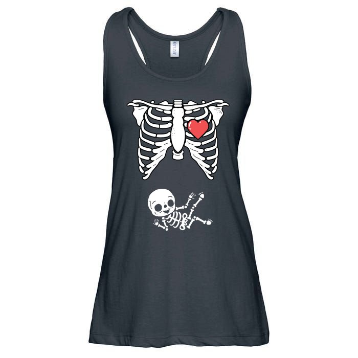 Skeleton Pregnancy Announcement XRay Halloween Costume Ladies Essential Flowy Tank