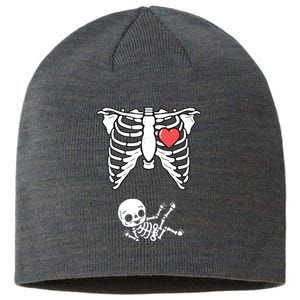 Skeleton Pregnancy Announcement XRay Halloween Costume Sustainable Beanie