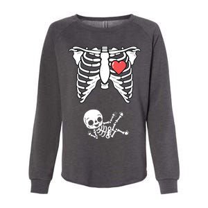 Skeleton Pregnancy Announcement XRay Halloween Costume Womens California Wash Sweatshirt