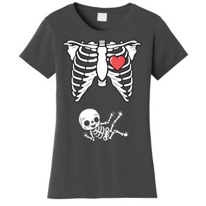 Skeleton Pregnancy Announcement XRay Halloween Costume Women's T-Shirt