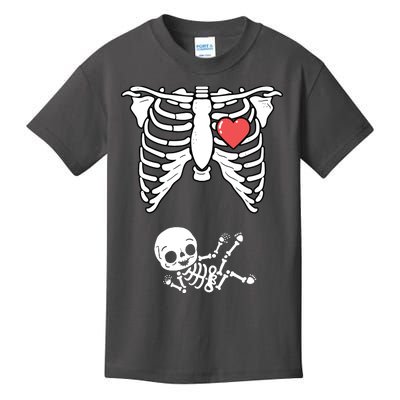 Skeleton Pregnancy Announcement XRay Halloween Costume Kids T-Shirt