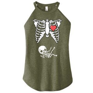 Skeleton Pregnancy Announcement XRay Halloween Costume Women's Perfect Tri Rocker Tank