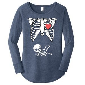 Skeleton Pregnancy Announcement XRay Halloween Costume Women's Perfect Tri Tunic Long Sleeve Shirt