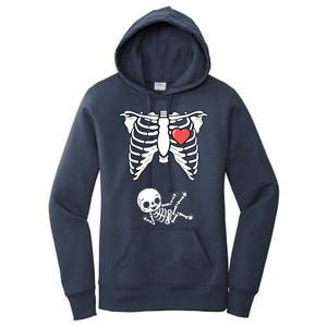 Skeleton Pregnancy Announcement XRay Halloween Costume Women's Pullover Hoodie