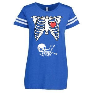 Skeleton Pregnancy Announcement XRay Halloween Costume Enza Ladies Jersey Football T-Shirt