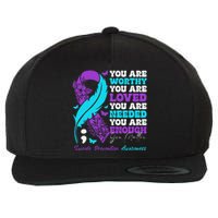 Suicide Prevention Awareness Positive Motivational Support Gift Wool Snapback Cap