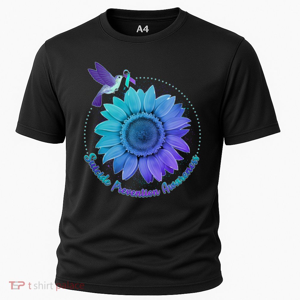 Suicide Prevention Awareness Hummingbird Flower Performance Shirt