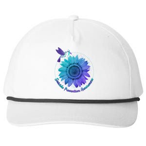 Suicide Prevention Awareness Hummingbird Flower Snapback Five-Panel Rope Hat