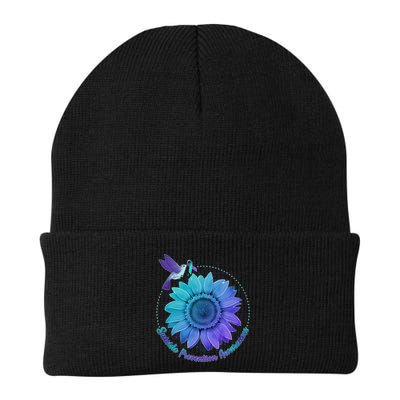 Suicide Prevention Awareness Hummingbird Flower Beanie
