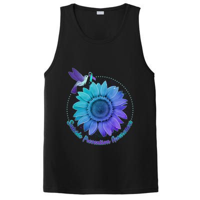 Suicide Prevention Awareness Hummingbird Flower PosiCharge Competitor Tank