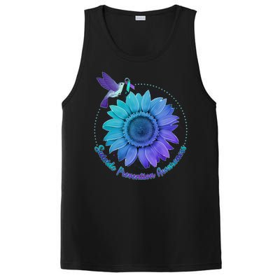 Suicide Prevention Awareness Hummingbird Flower PosiCharge Competitor Tank