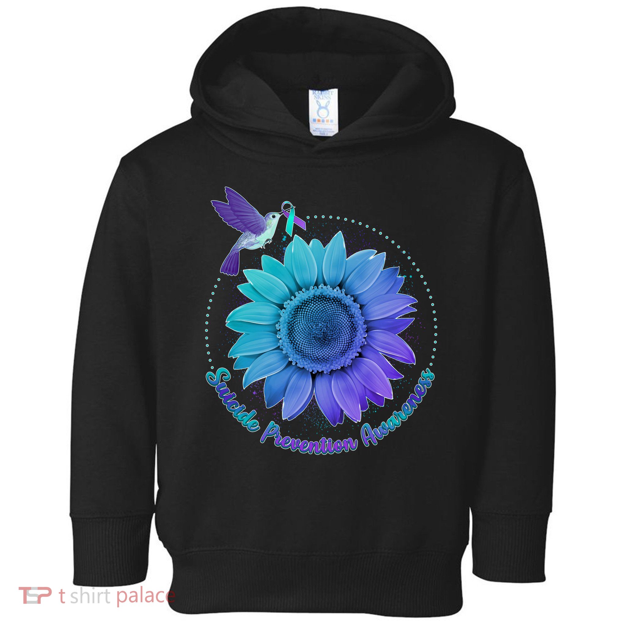 Suicide Prevention Awareness Hummingbird Flower Toddler Hoodie
