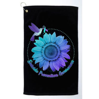 Suicide Prevention Awareness Hummingbird Flower Golf Towel