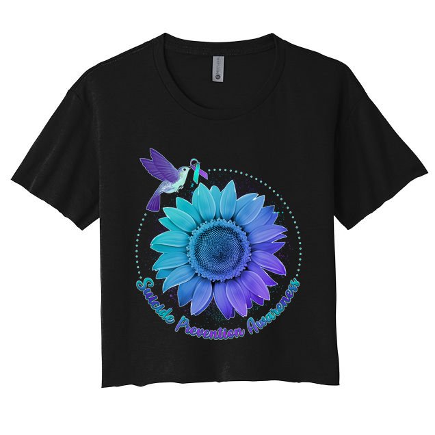 Suicide Prevention Awareness Hummingbird Flower Crop Top