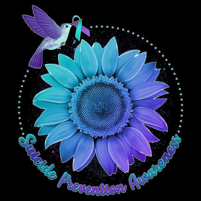Suicide Prevention Awareness Hummingbird Flower Kids Hoodie