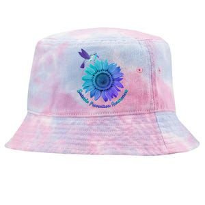 Suicide Prevention Awareness Hummingbird Flower Tie-Dyed Bucket Hat