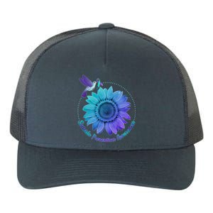 Suicide Prevention Awareness Hummingbird Flower Yupoong Adult 5-Panel Trucker Hat