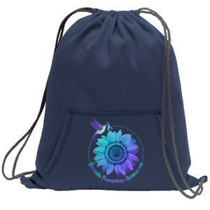 Suicide Prevention Awareness Hummingbird Flower Sweatshirt Cinch Pack Bag