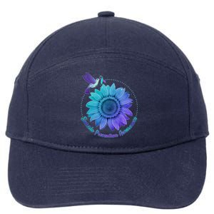 Suicide Prevention Awareness Hummingbird Flower 7-Panel Snapback Hat