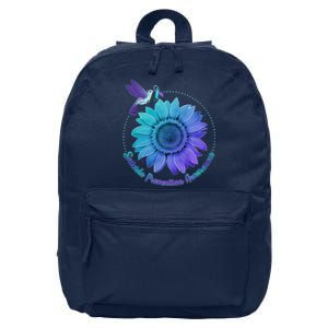 Suicide Prevention Awareness Hummingbird Flower 16 in Basic Backpack