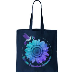 Suicide Prevention Awareness Hummingbird Flower Tote Bag