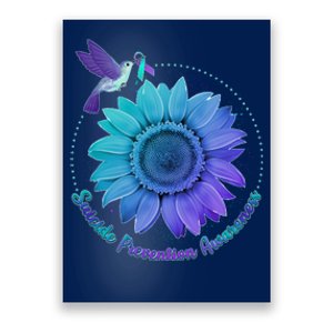 Suicide Prevention Awareness Hummingbird Flower Poster