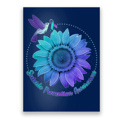 Suicide Prevention Awareness Hummingbird Flower Poster