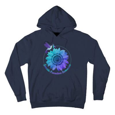 Suicide Prevention Awareness Hummingbird Flower Tall Hoodie