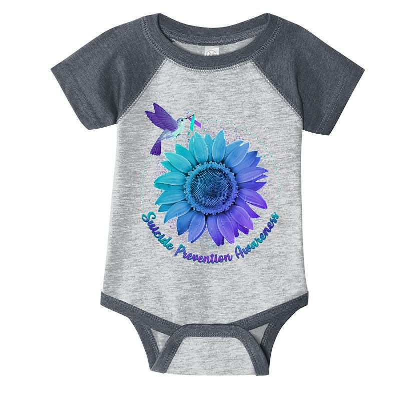 Suicide Prevention Awareness Hummingbird Flower Infant Baby Jersey Bodysuit