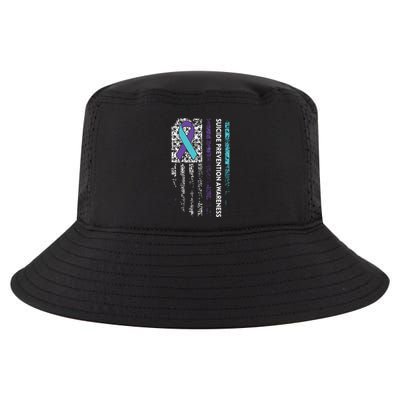 Suicide Prevention Awareness Ribbon American Flag Cool Comfort Performance Bucket Hat