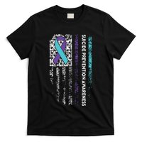 Suicide Prevention Awareness Ribbon American Flag T-Shirt