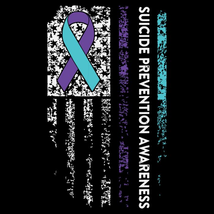 Suicide Prevention Awareness Ribbon American Flag T-Shirt