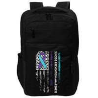 Suicide Prevention Awareness Ribbon American Flag Impact Tech Backpack