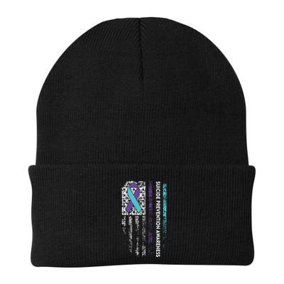 Suicide Prevention Awareness Ribbon American Flag Beanie