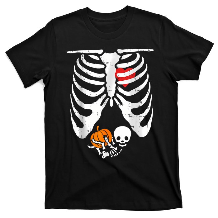 Skeleton Pregnancy Announcement Mom Halloween T-Shirt