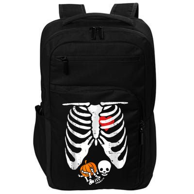 Skeleton Pregnancy Announcement Mom Halloween Impact Tech Backpack