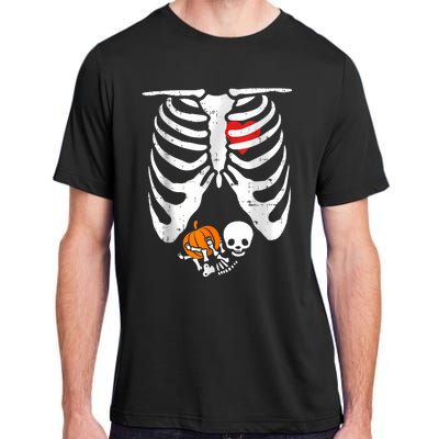 Skeleton Pregnancy Announcement Mom Halloween Adult ChromaSoft Performance T-Shirt